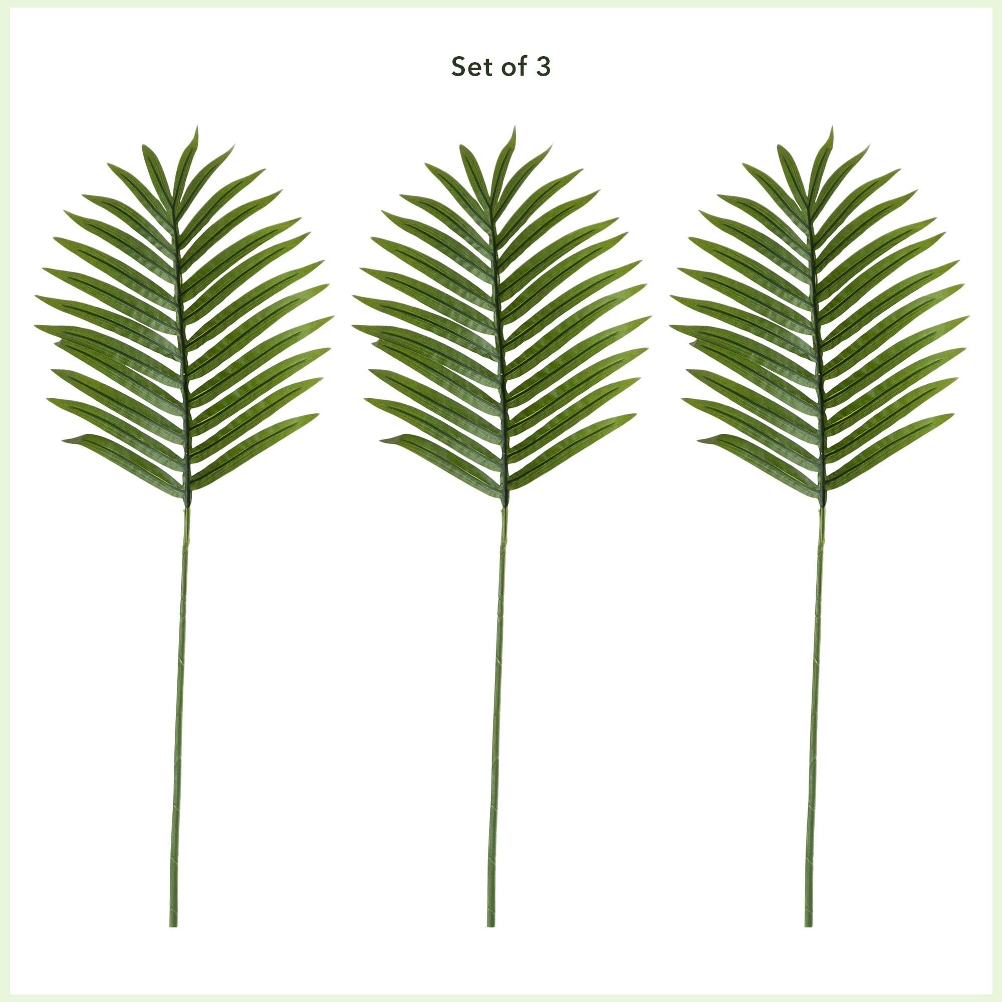 33" Green Palm Frond Stems, 3ct.